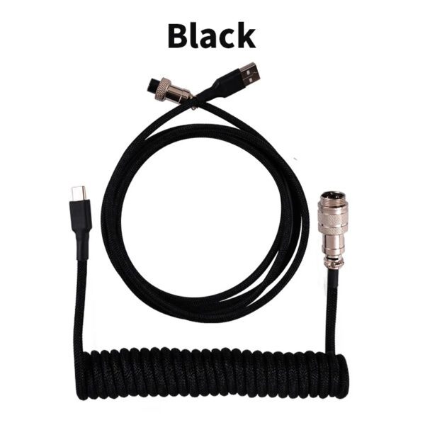 3M Coiled USB-C Mechanical Keyboard Cable with Aviator Connector