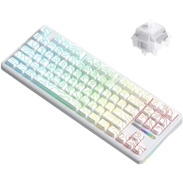 AULA F87 Pro Wireless TKL Mechanical Keyboard - Contour White