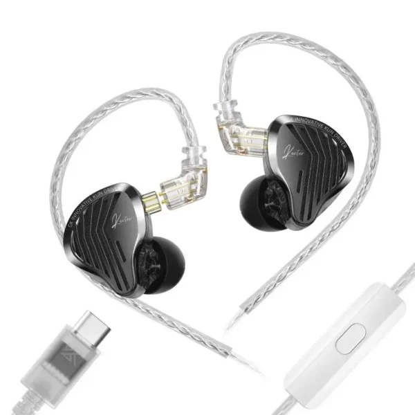 GK Kunten IEM Type-C with Mic | 10mm Super-Linear Dynamic Driver | Open-Back Hi-Fi Earphone | 109dB | Silver-Plated Detachable Cable