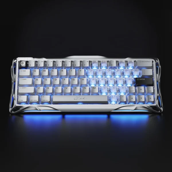 GravaStar Mercury V60 Pro Deluxe Edition Silver – Dual Keycap Gift Box Set