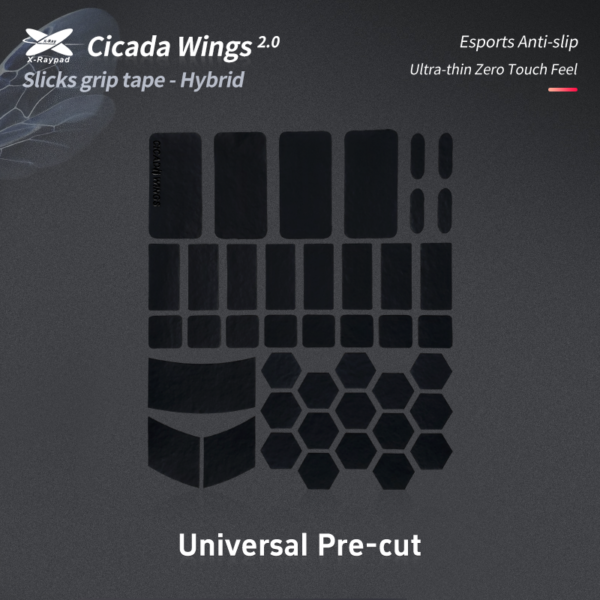 X-Raypad Cicada Wings V2 Slicks Universal Pre-cut Tacky Mouse Grip